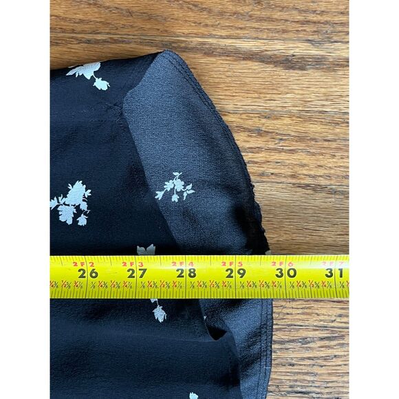 GOLDEN GOOSE Delux Brand Black Silk Floral Shirt Blouse Top Women's Size Small - Picture 9 of 10